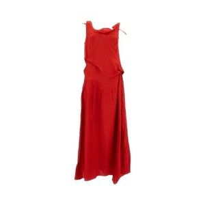 Plan C Asymmetrical Maxi Dress In Vibrant Fire Red - NWT